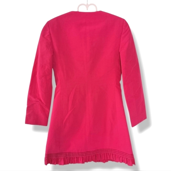 Red Valentino Ruffle Detail Coat in Fuschia Pink💕 $1595 - Picture 5 of 11